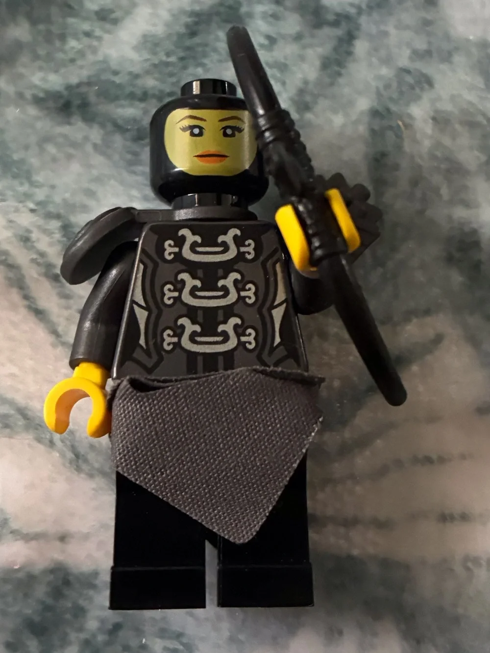 Lego Black Armored Minifigure with Yellow Head and Hands